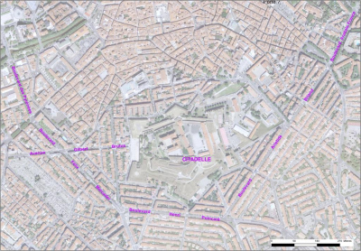 Ce quartier a été labellisé Patrimoine du XXième siècle en 2015 . Il s'étend au sud de la citadelle.