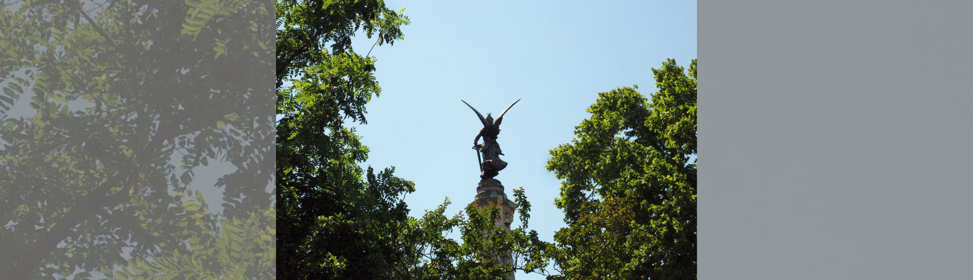 Figure féminine ailée de la paix tenant un glaive signe de vigilance 